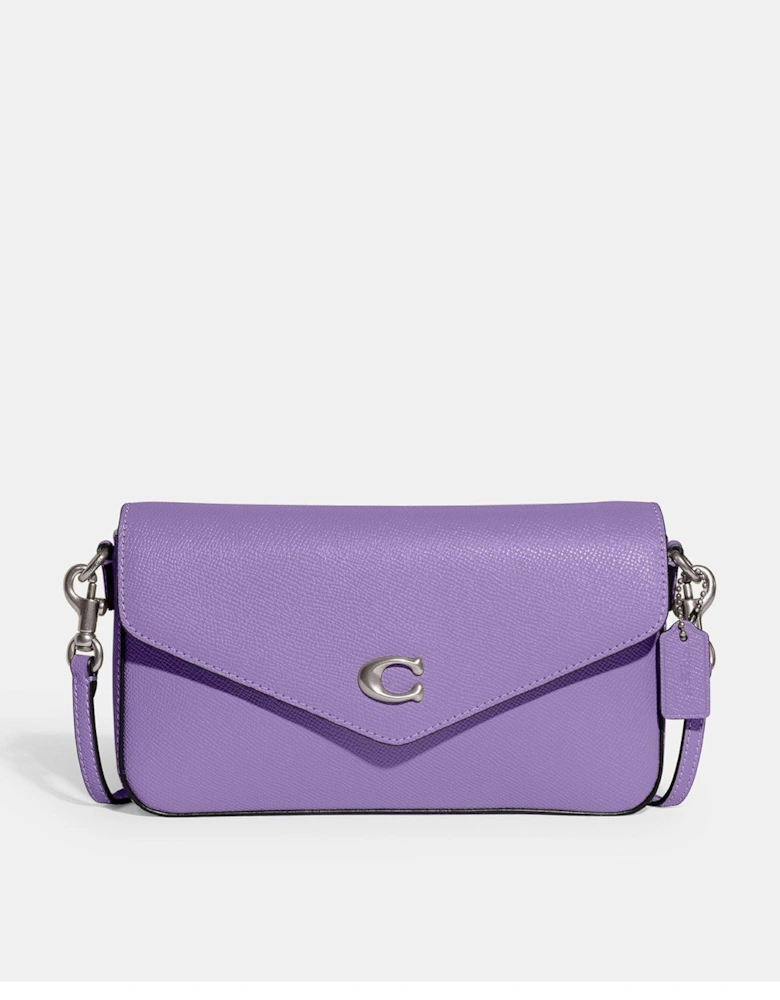 Wyn Crossgrain Leather Cross-body Bag - Purple