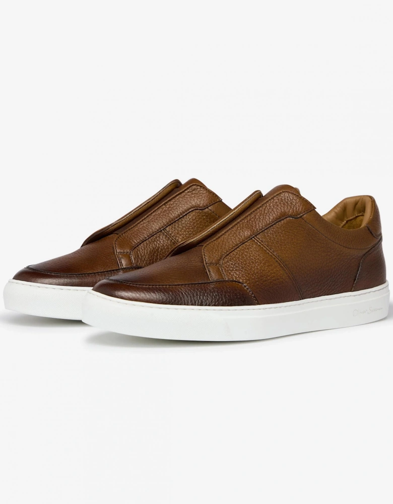 Rende Mens Slip-On Leather Cupsole Trainers