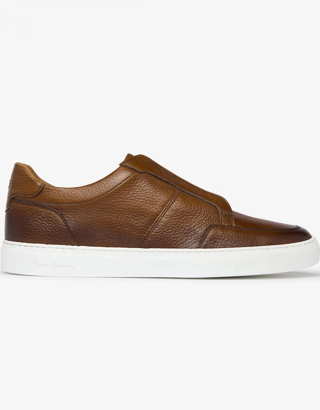Rende Mens Slip-On Leather Cupsole Trainers, 6 of 5
