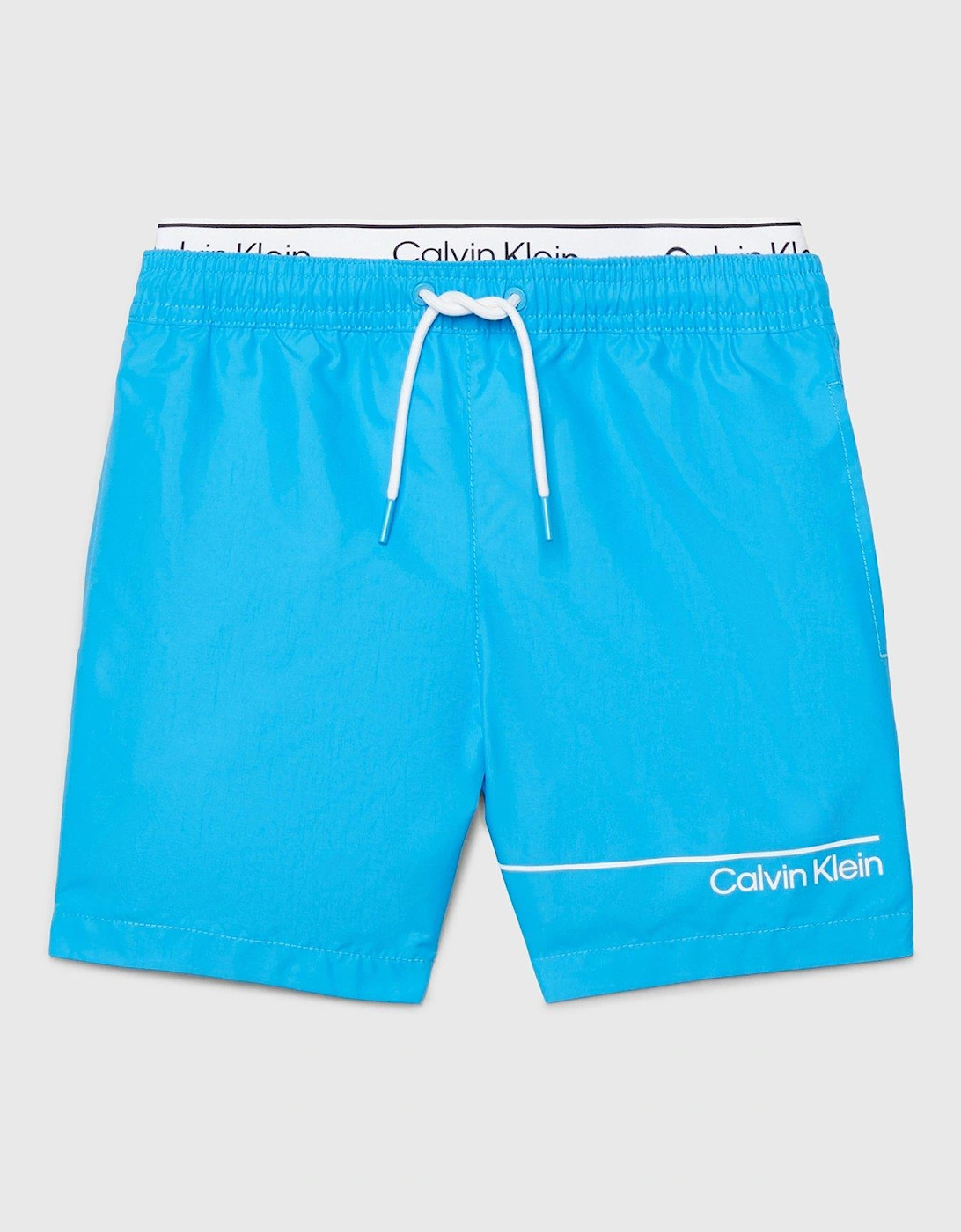 Boys Double Waist Band Swim Shorts - Malibu Blue, 3 of 2