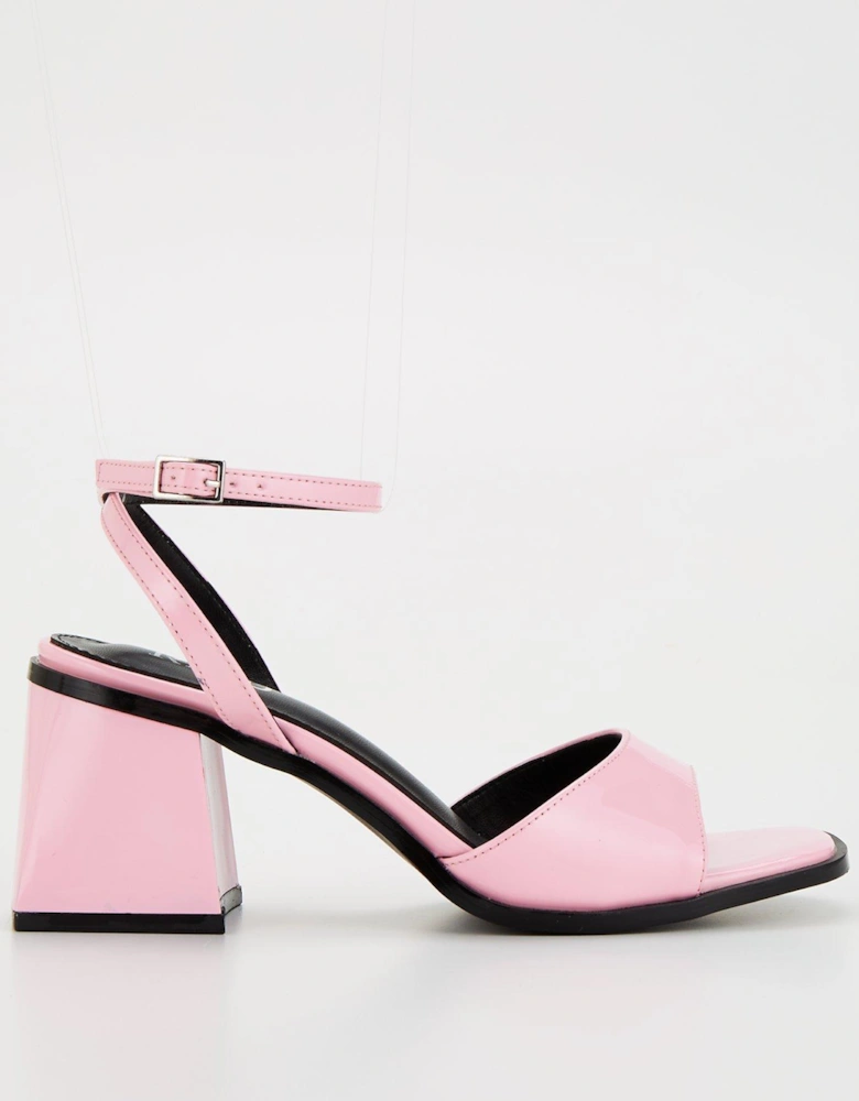 Elyse Patent Block Heel Sandals - Pink