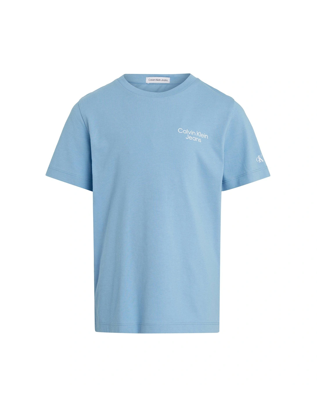 Boys Stack Logo Short Sleeve T-shirt - Dusk Blue, 2 of 1