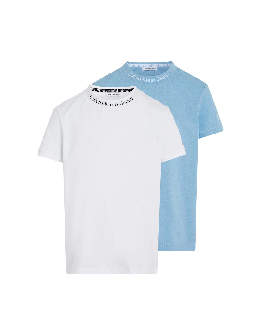 Jeans Boys Intarsia 2 Pack Short Sleeve T-shirts - Dusky Blue/Bright White, 2 of 1