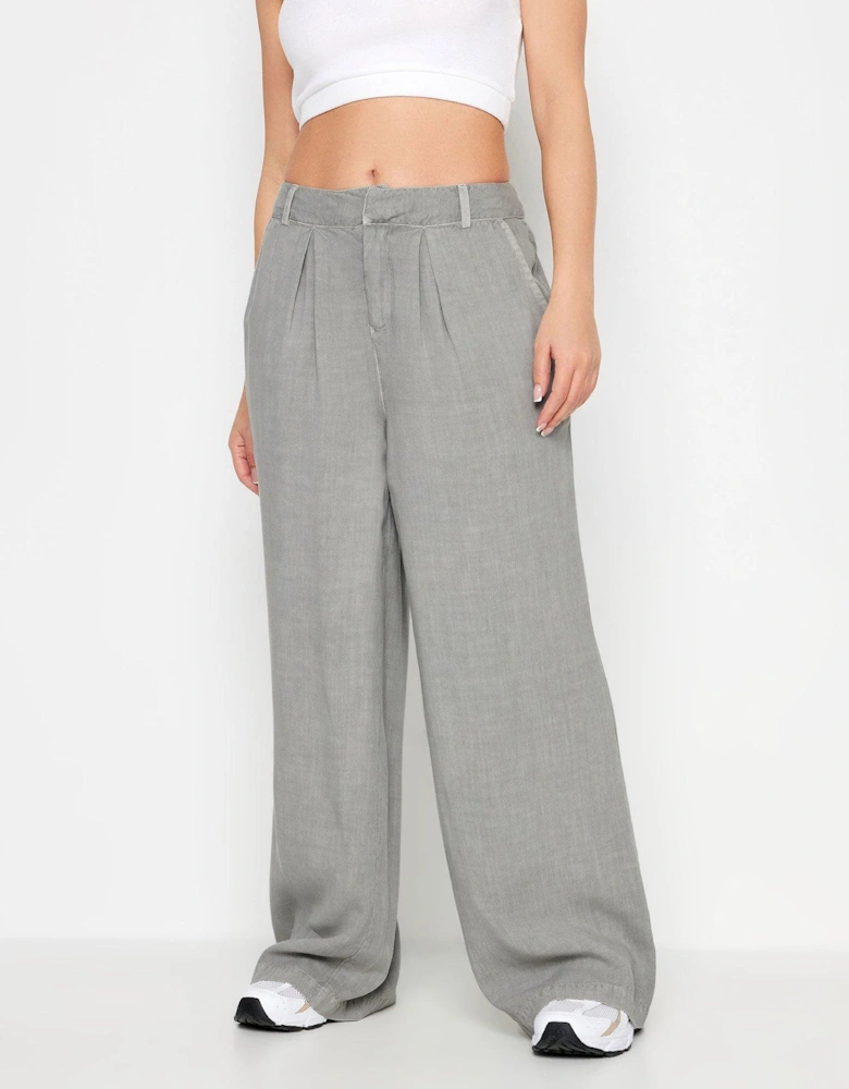 Petite Washed Smart Trouser - Grey