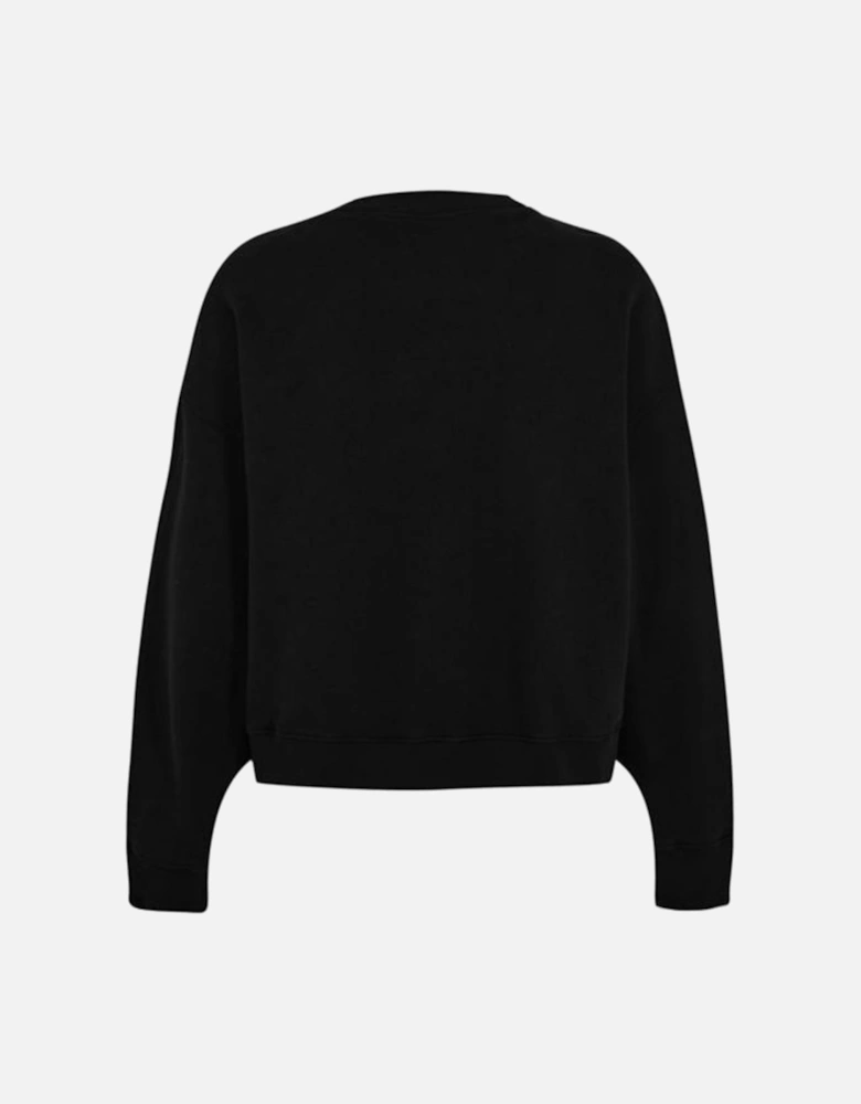 Ski Club Logo Crew Neck Black Sweater