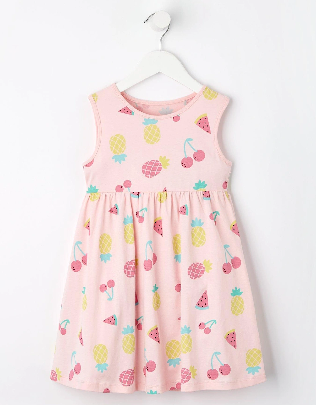 Girls Fruit Print Sleeveless Jersey Dress, 2 of 1