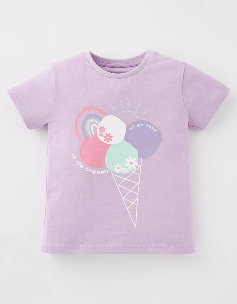 Girls Short Sleeve Ice Cream T-shirt
