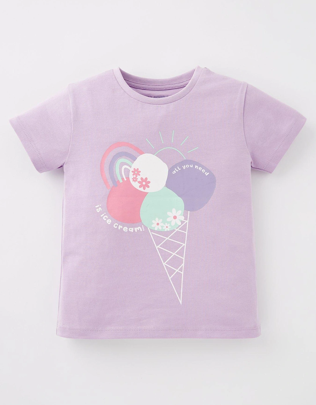Girls Short Sleeve Ice Cream T-shirt, 2 of 1