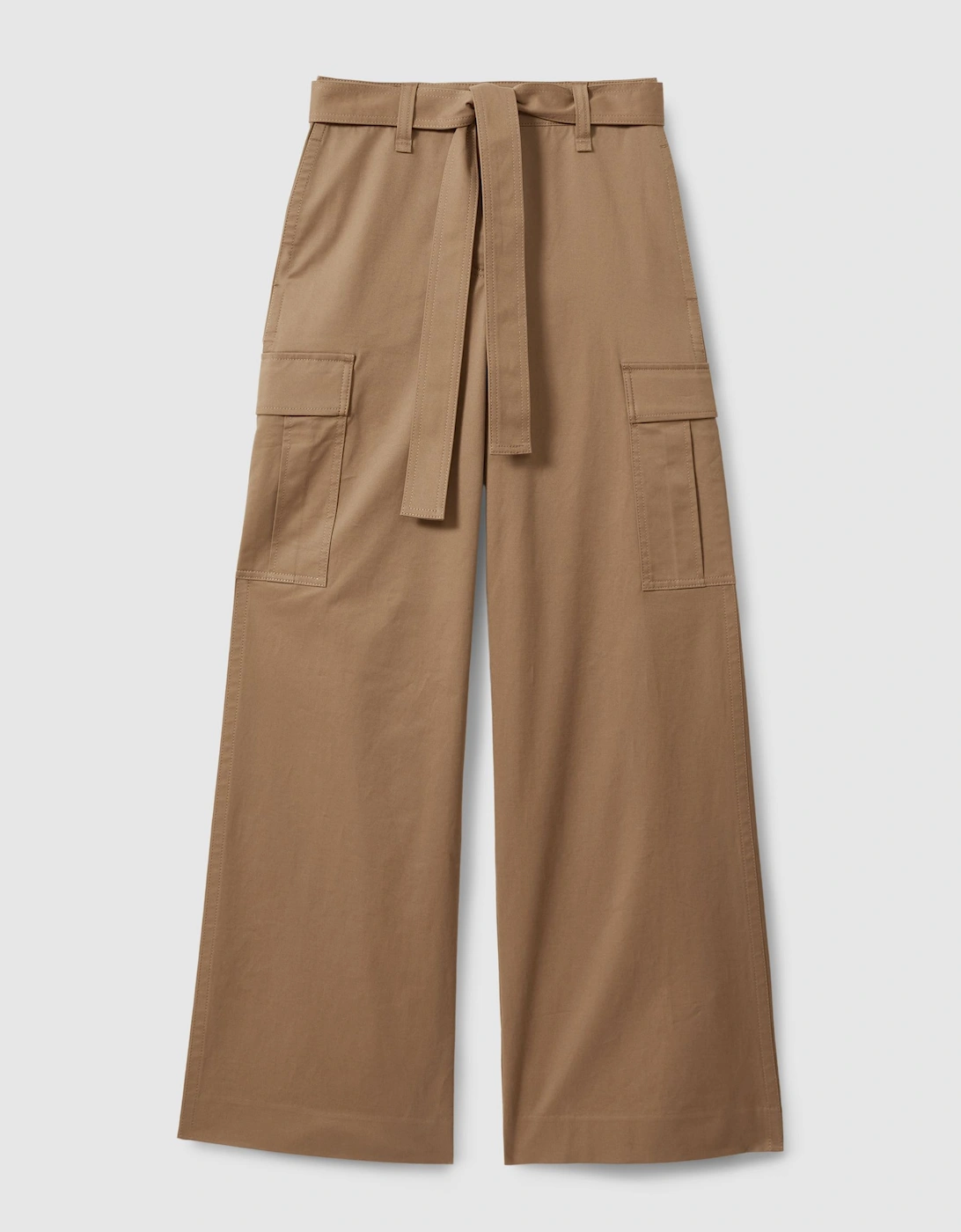 Cotton Blend Wide Leg Cargo Trousers, 2 of 1