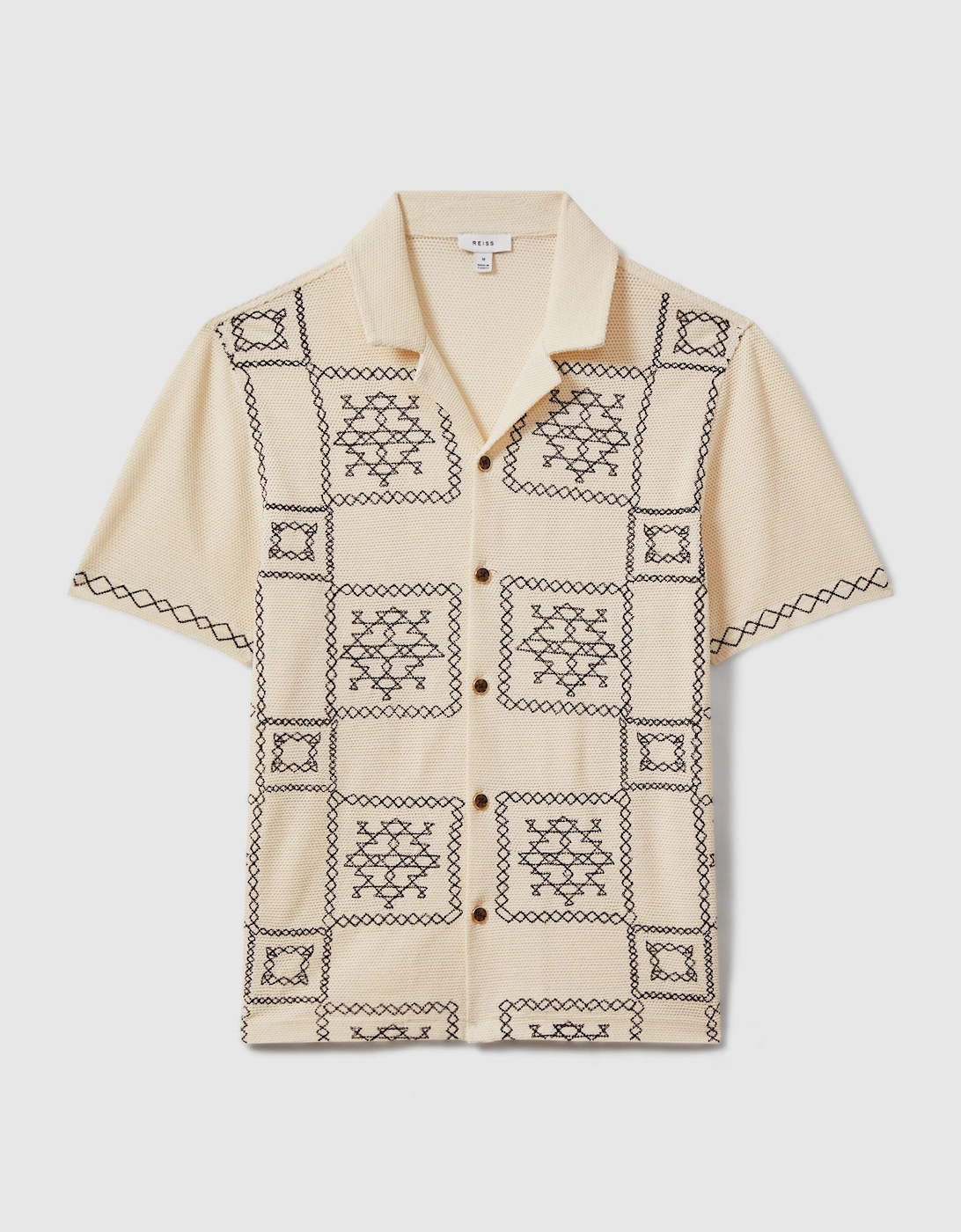 Textured Stitch Cuban Collar Shirt, 2 of 1
