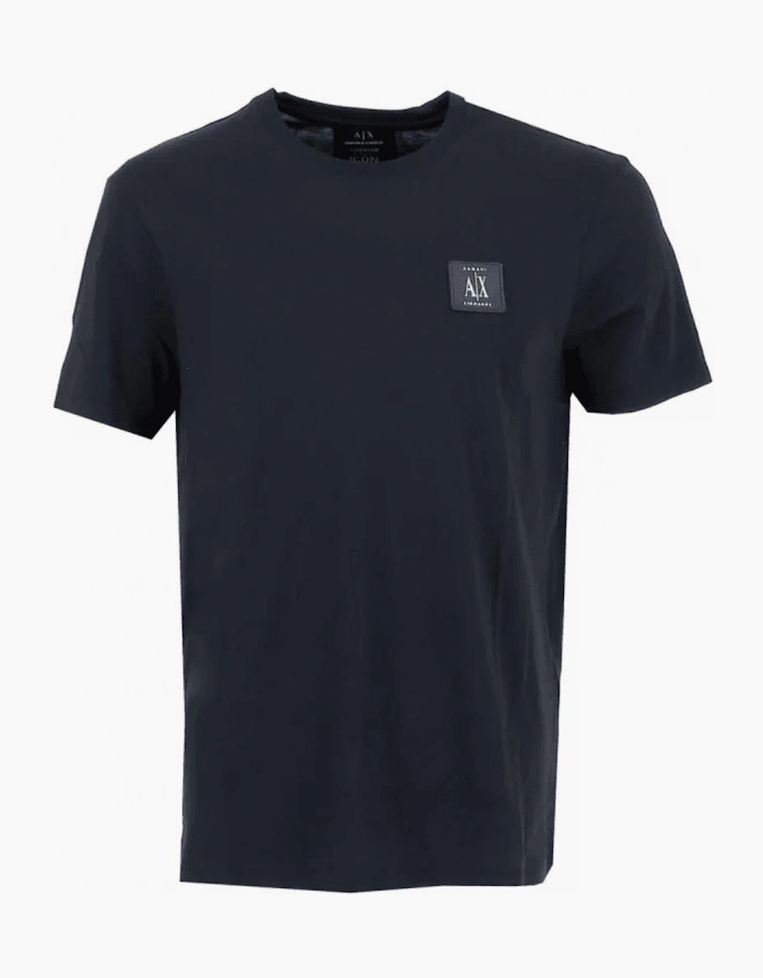 Armani Exchange Men's Cotton AX Patch Logo Navy T-Shirt - Size: 38