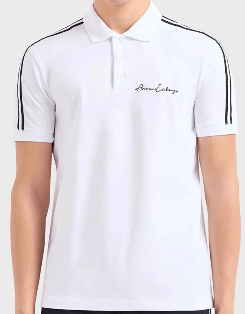 Cotton Signature Logo White Polo Shirt