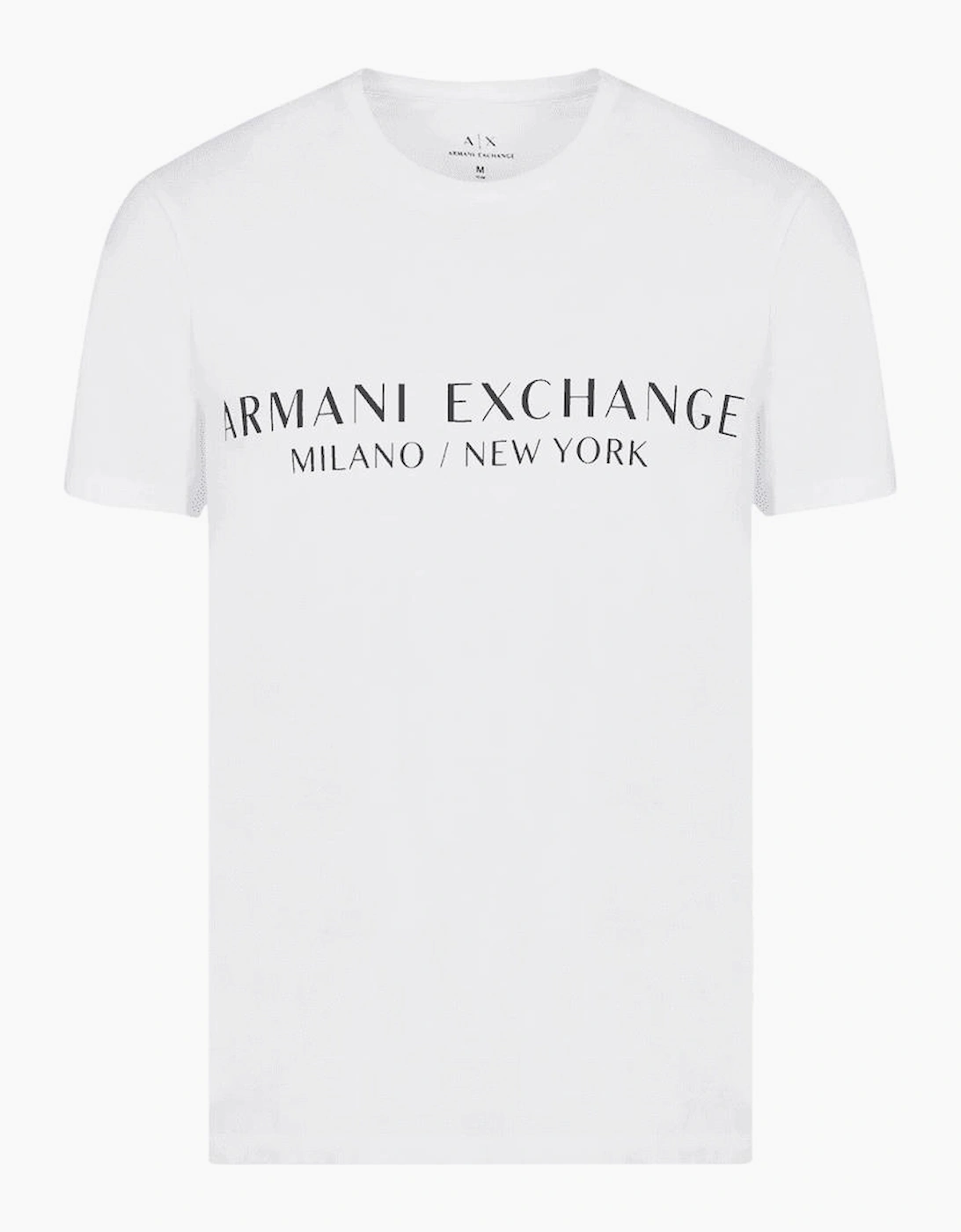 Armani Exchange Men's White Cotton Milano/New York Logo T-Shirt - : 38 M