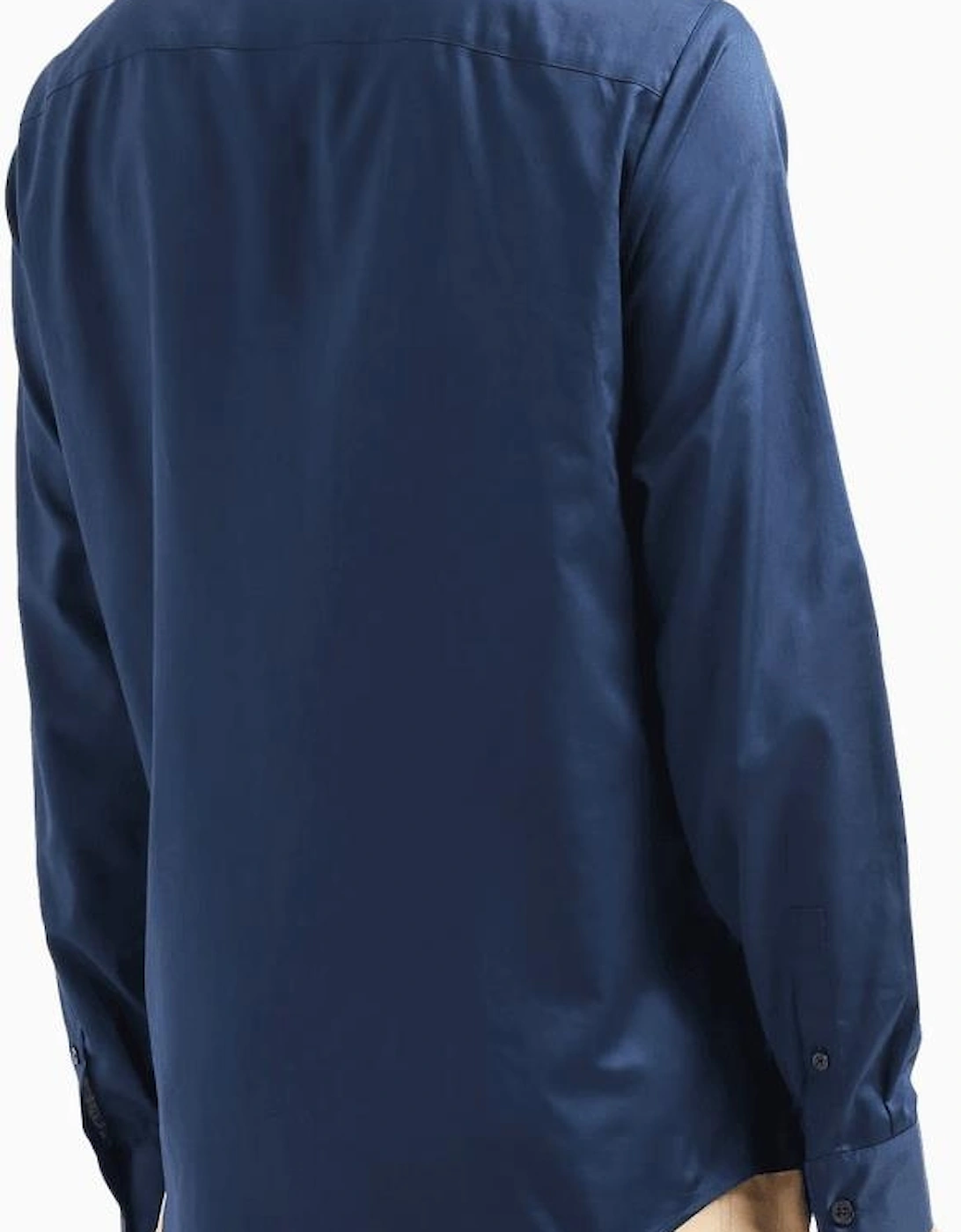 Poplin Cotton Logo Deep Blue Shirt