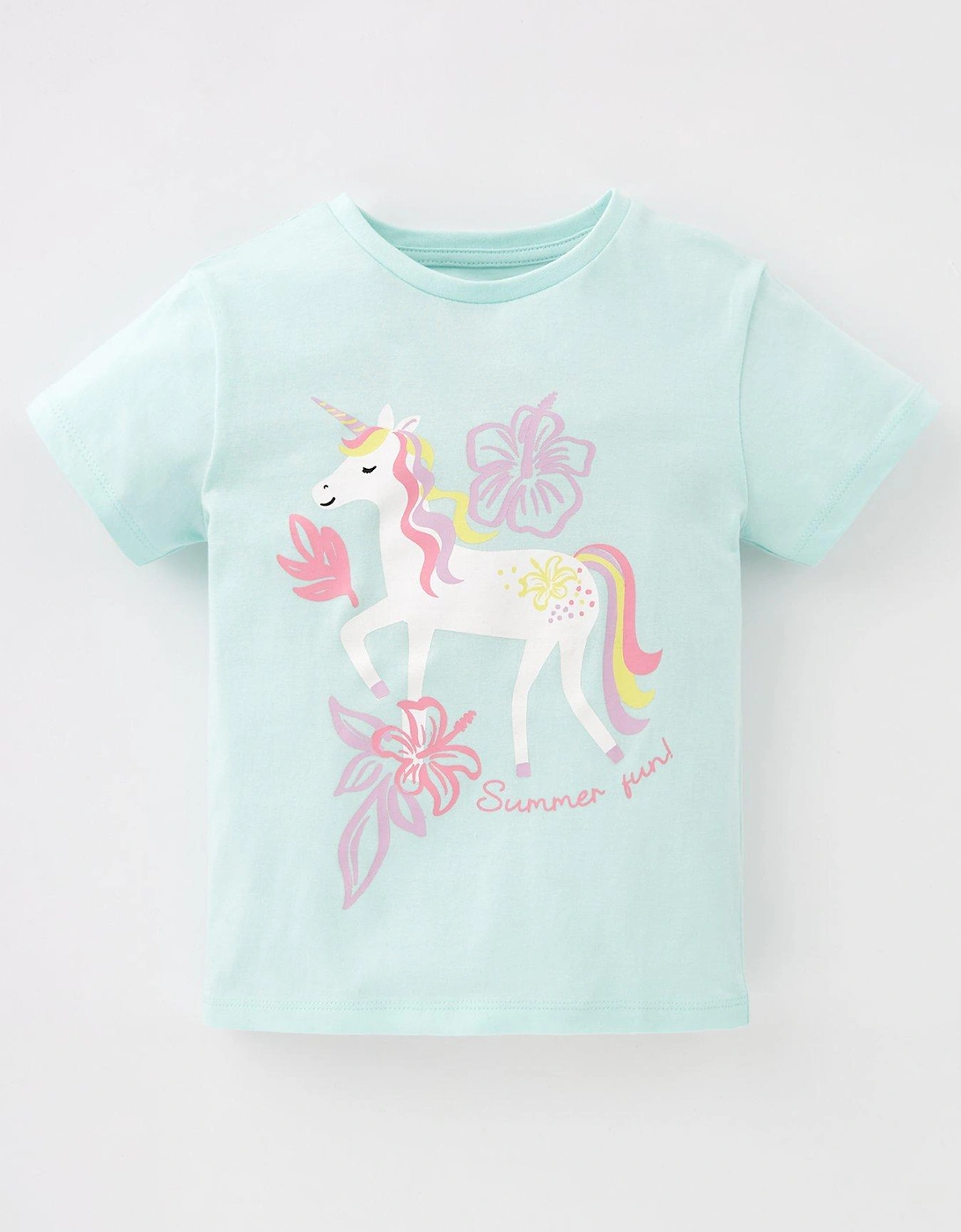 Girls Short Sleeve Summer Fun Unicorn T-Shirt, 2 of 1