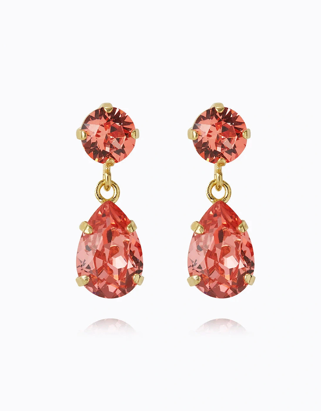 Mini drop earrings in gold rose peach, 2 of 1