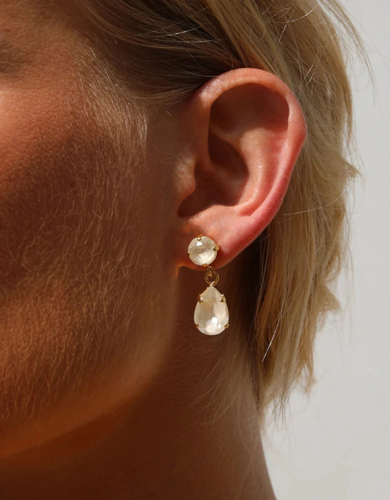 Mini drop earrings in linen ignite