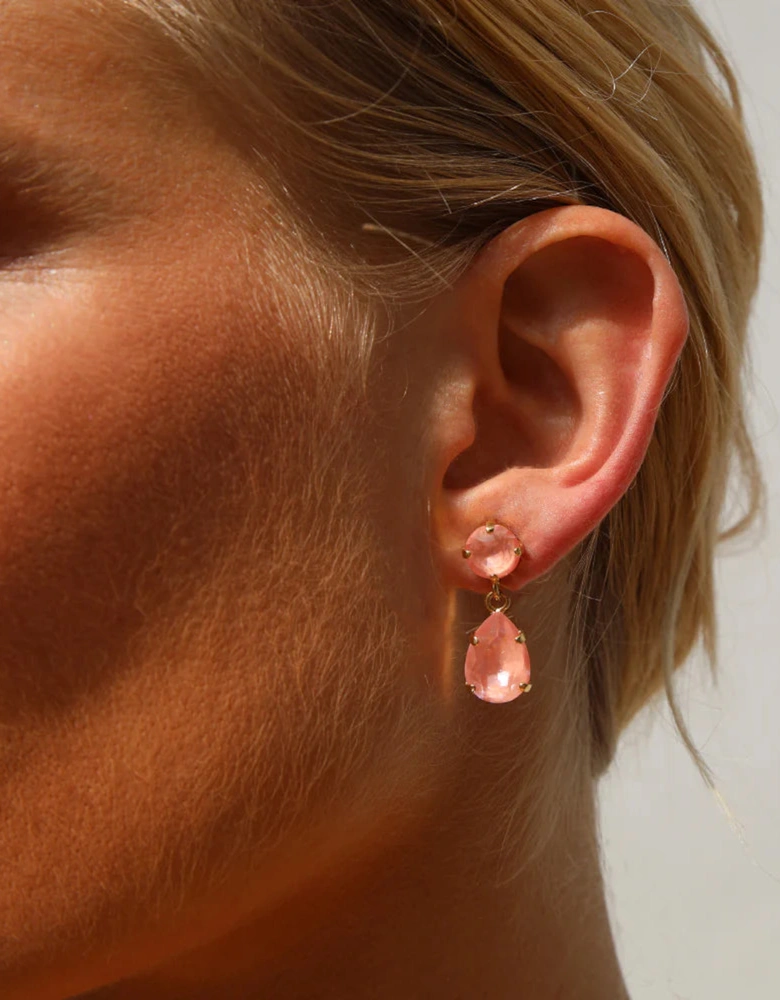 Mini drop earrings in flamingo ignite