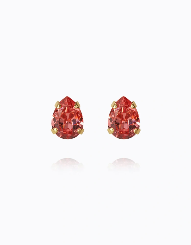 Super petite drop earrings in gold rose peach