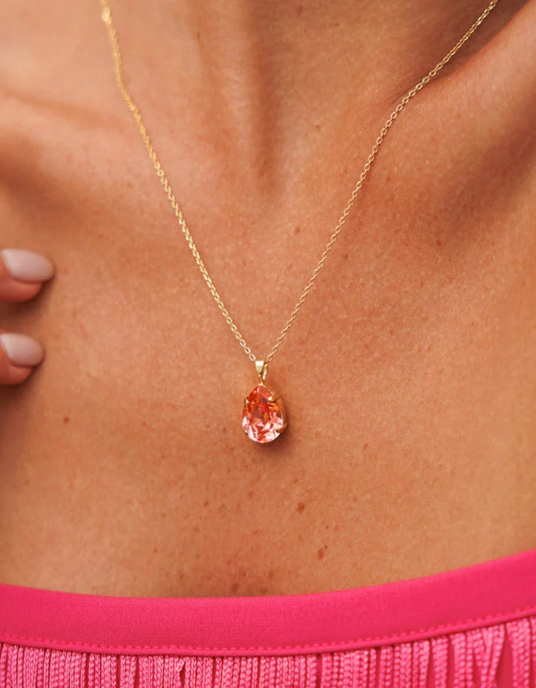 Mini drop necklace gold rose peach