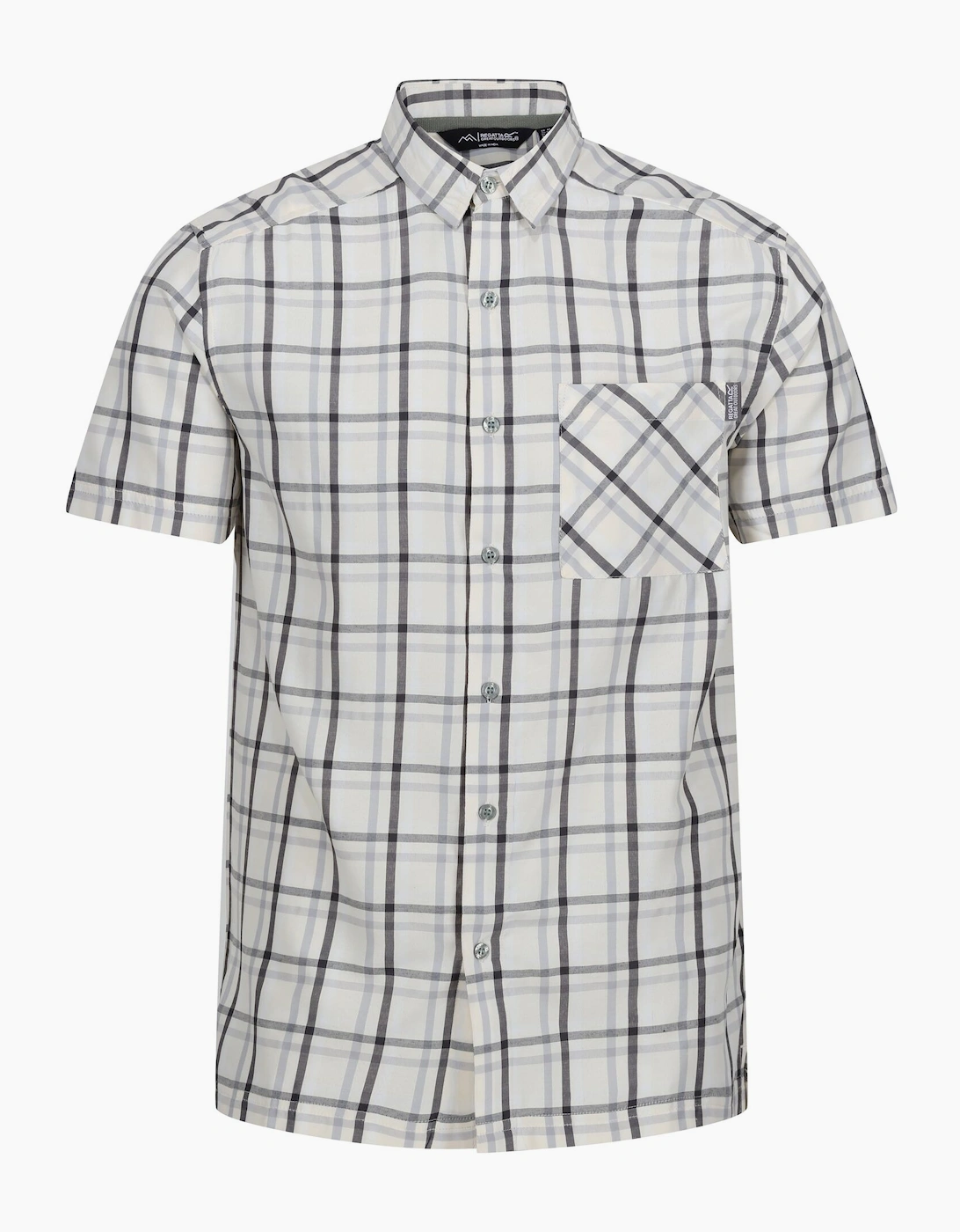 Regatta Men's White Mindano Viii Checked Short-Sleeved Shirt 40/Regular L