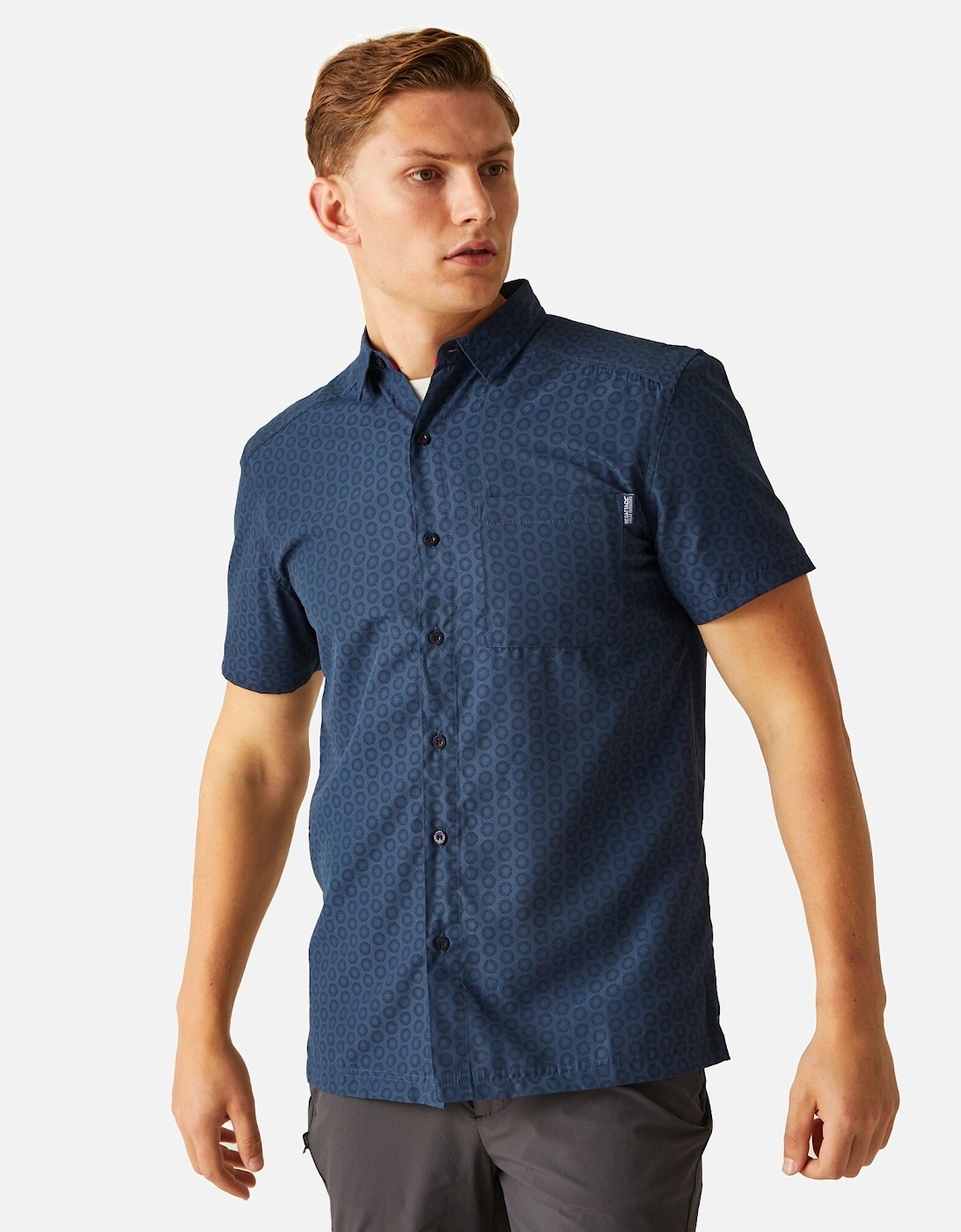 Mens Mindano VIII Patterned Short-Sleeved Shirt