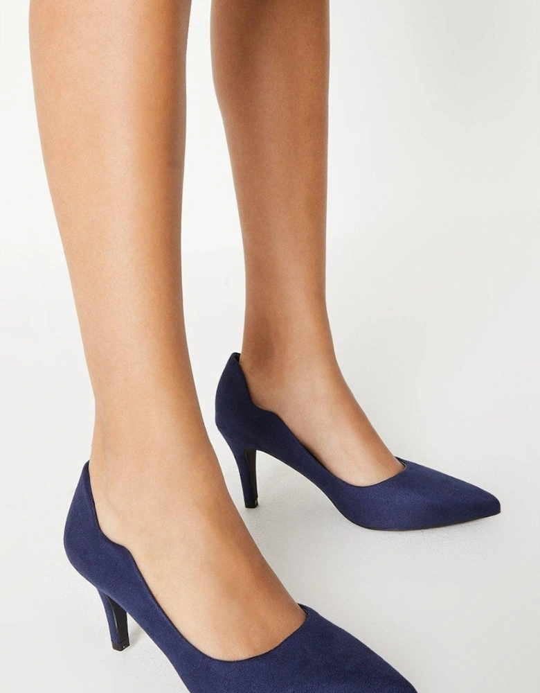 Womens/Ladies Dayton Pointed Medium Heel Court Shoes