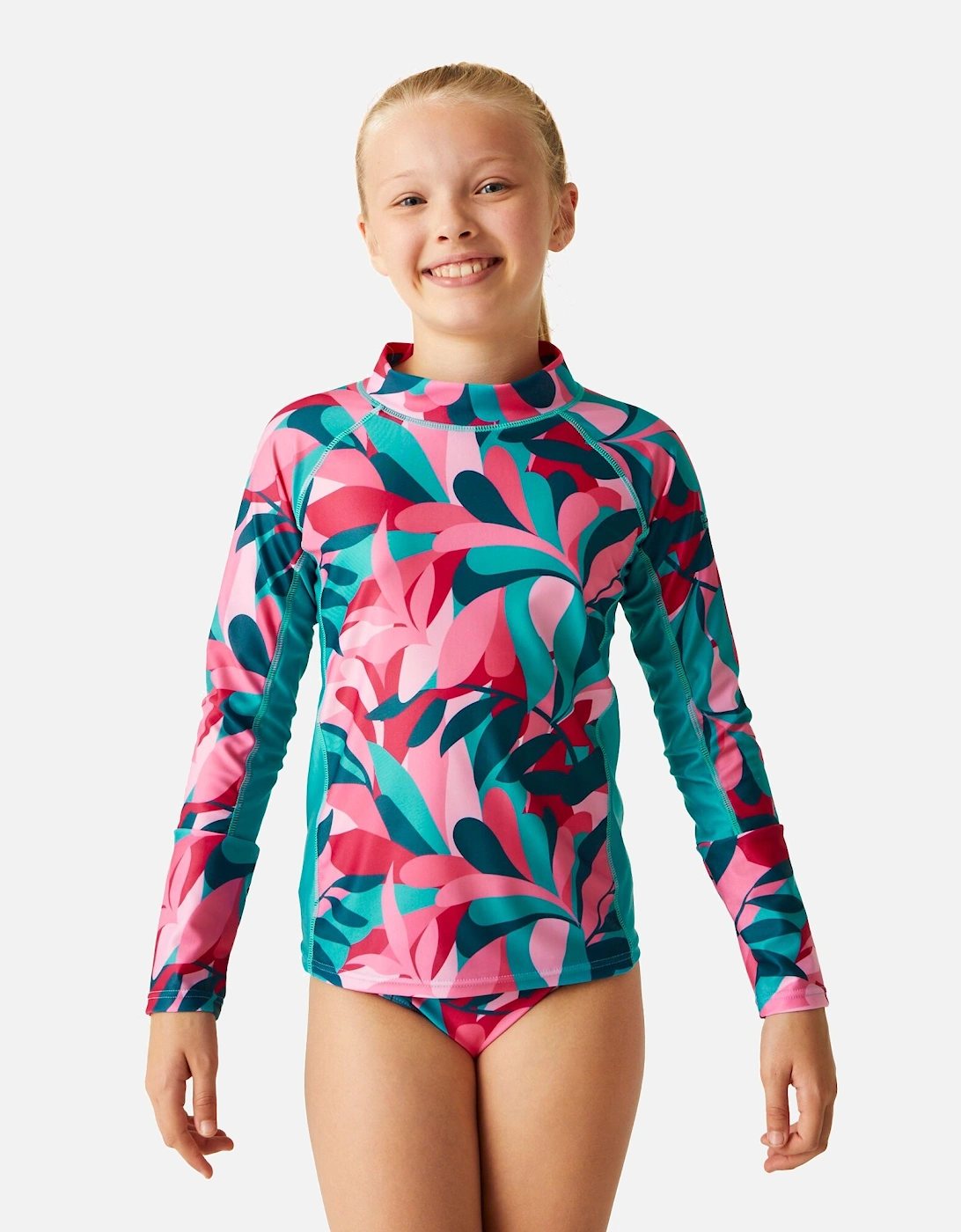 Childrens/Kids Hoku II Tropical Leaves Swim Top