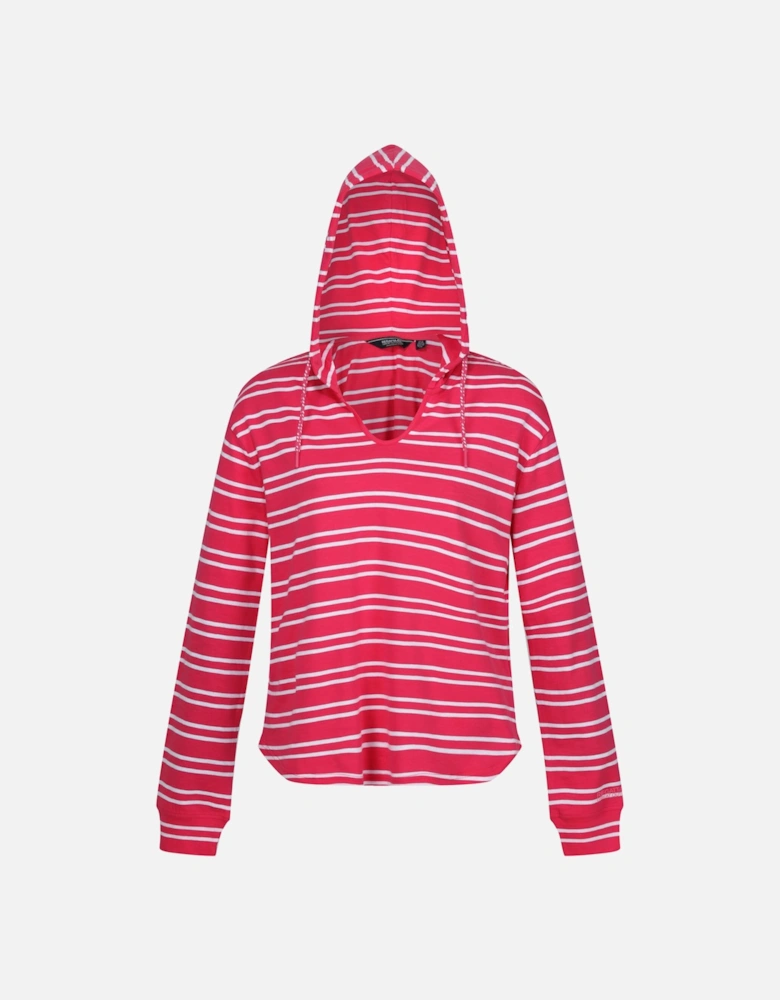 Womens/Ladies Minerve Stripe V Neck Hoodie