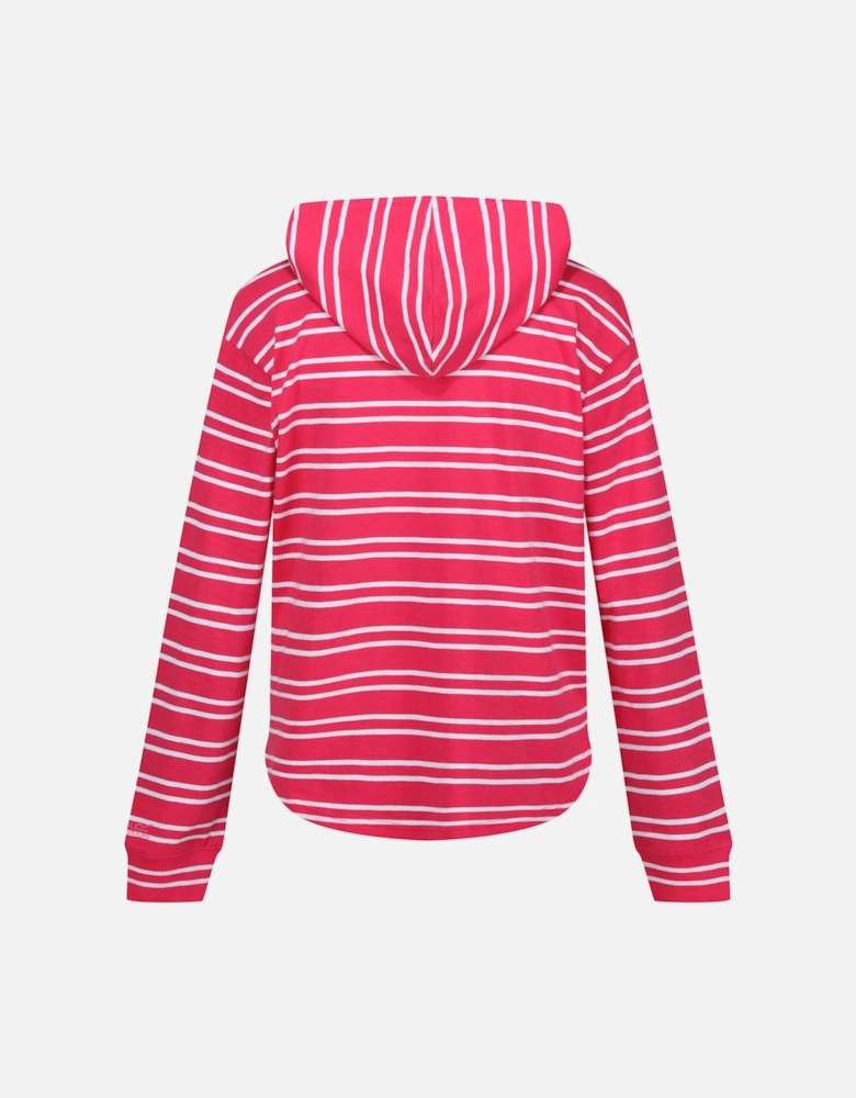 Womens/Ladies Minerve Stripe V Neck Hoodie