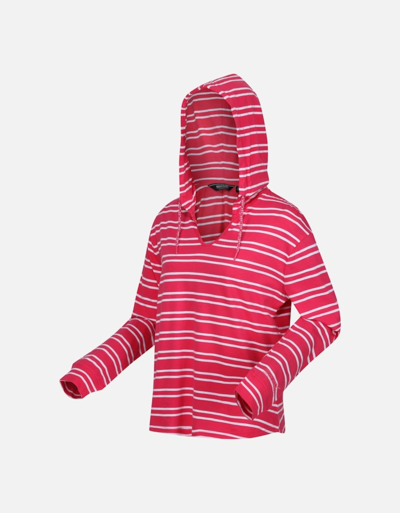 Womens/Ladies Minerve Stripe V Neck Hoodie