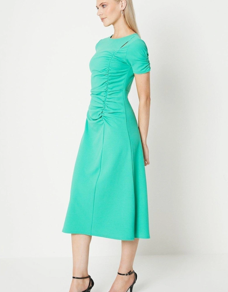 Womens/Ladies Ruched Front Midi Dress