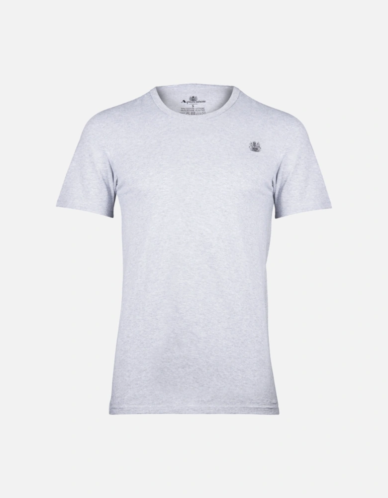 Heritage Logo Cotton Stretch T-Shirt, Light Melange Grey