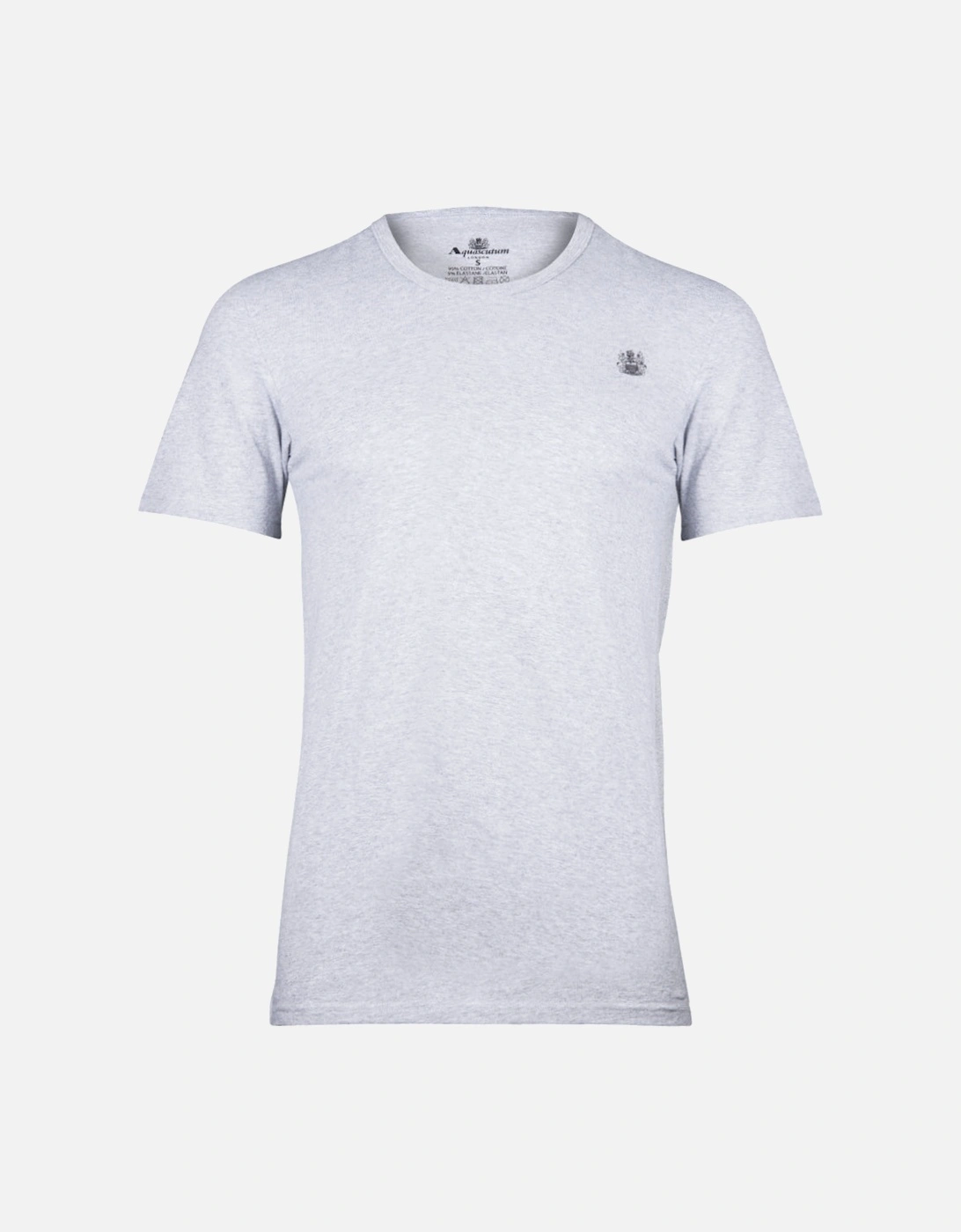 Heritage Logo Cotton Stretch T-Shirt, Light Melange Grey, 3 of 2