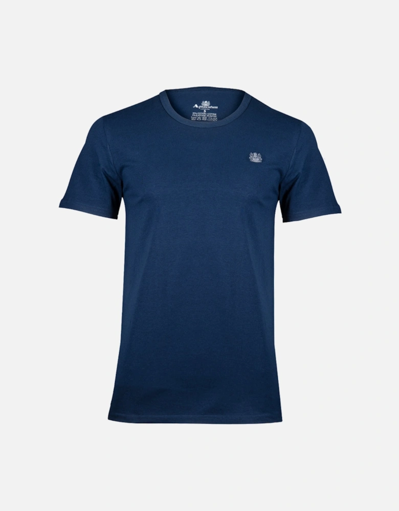 Heritage Logo Cotton Stretch T-Shirt, Navy