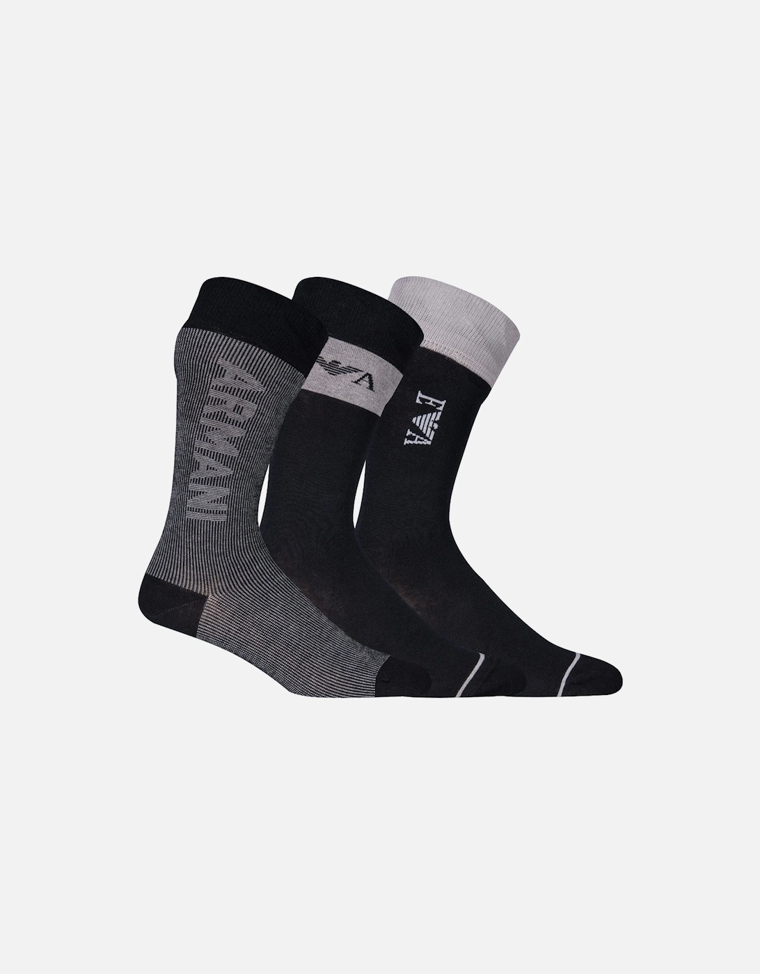 3-Pack Mixed Logo Socks Gift Box, Black, 5 of 4