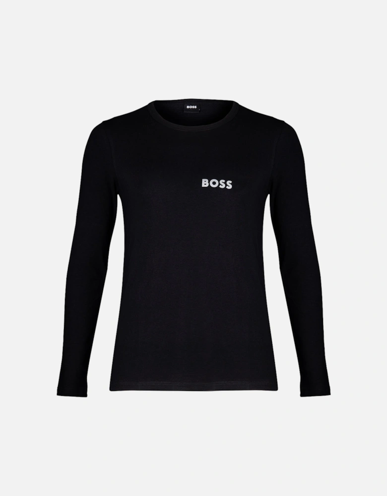 Luxe Thermal Long-Sleeve Jersey Top, Black