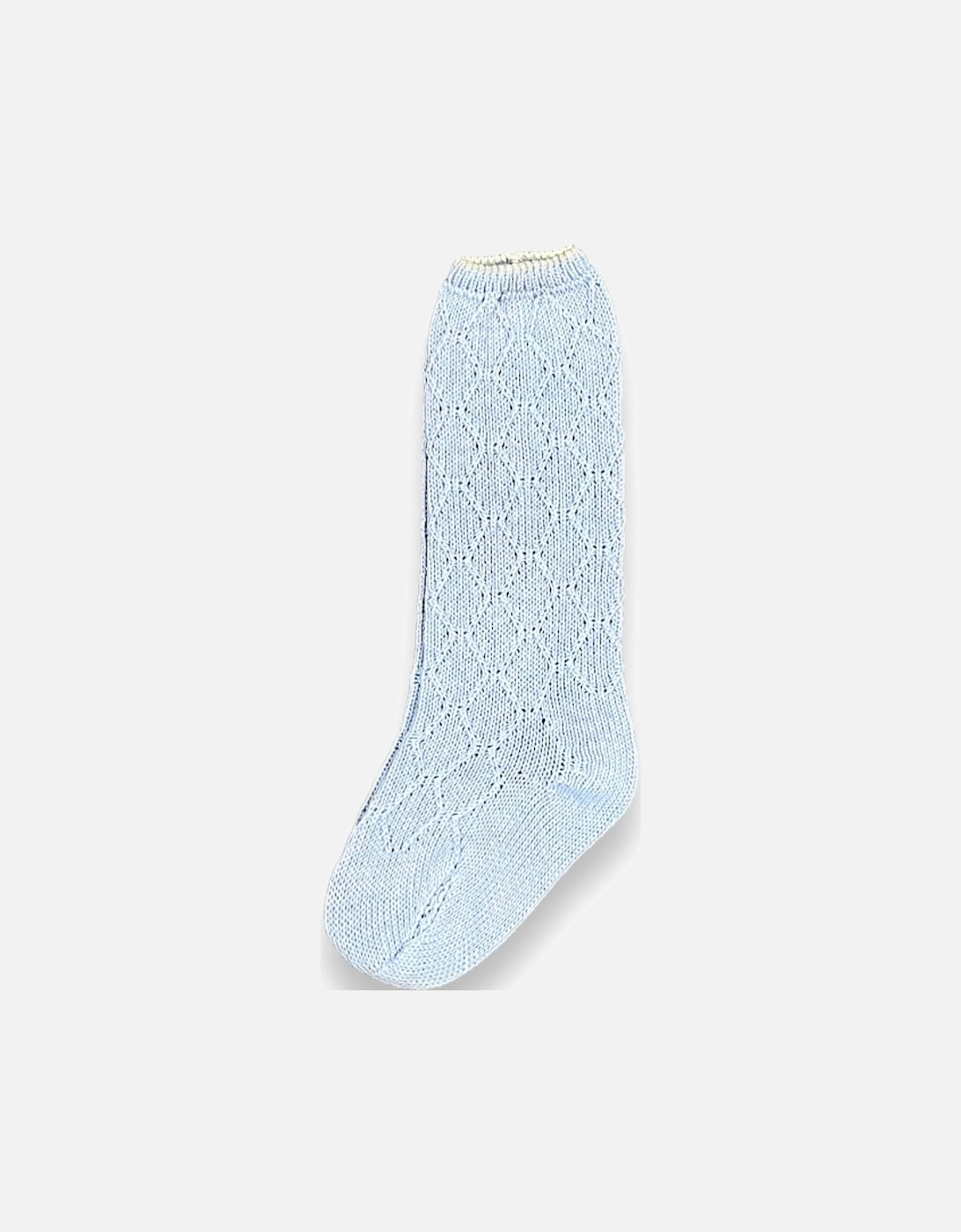 Blue Cream Knit Knee Socks, 5 of 4