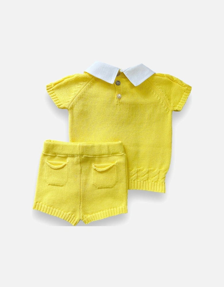 Yellow Knit Short Set