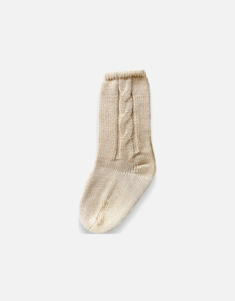 Camel Knit Short Socks