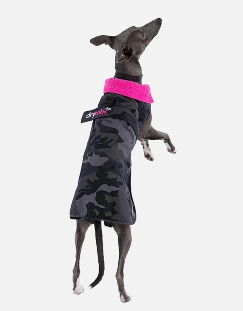 Dog Coat Black Camo/Pink