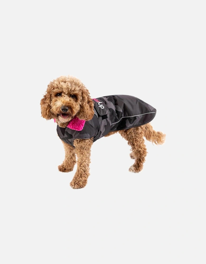 Dog Coat Black Camo/Pink