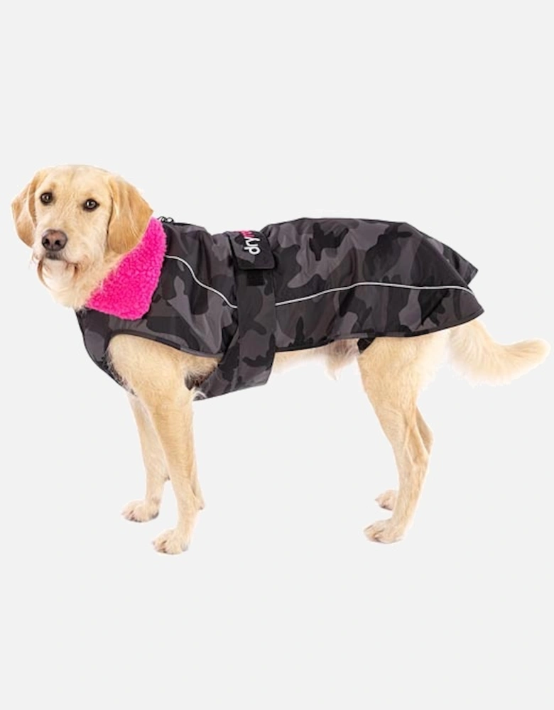 Dog Coat Black Camo/Pink