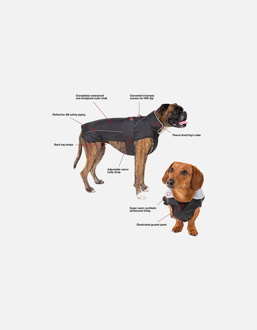 Dog Coat Black/Red