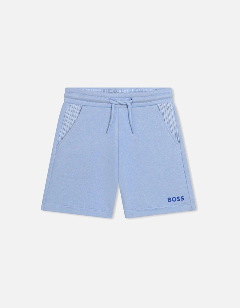 Boys White & Pale Blue Short Set