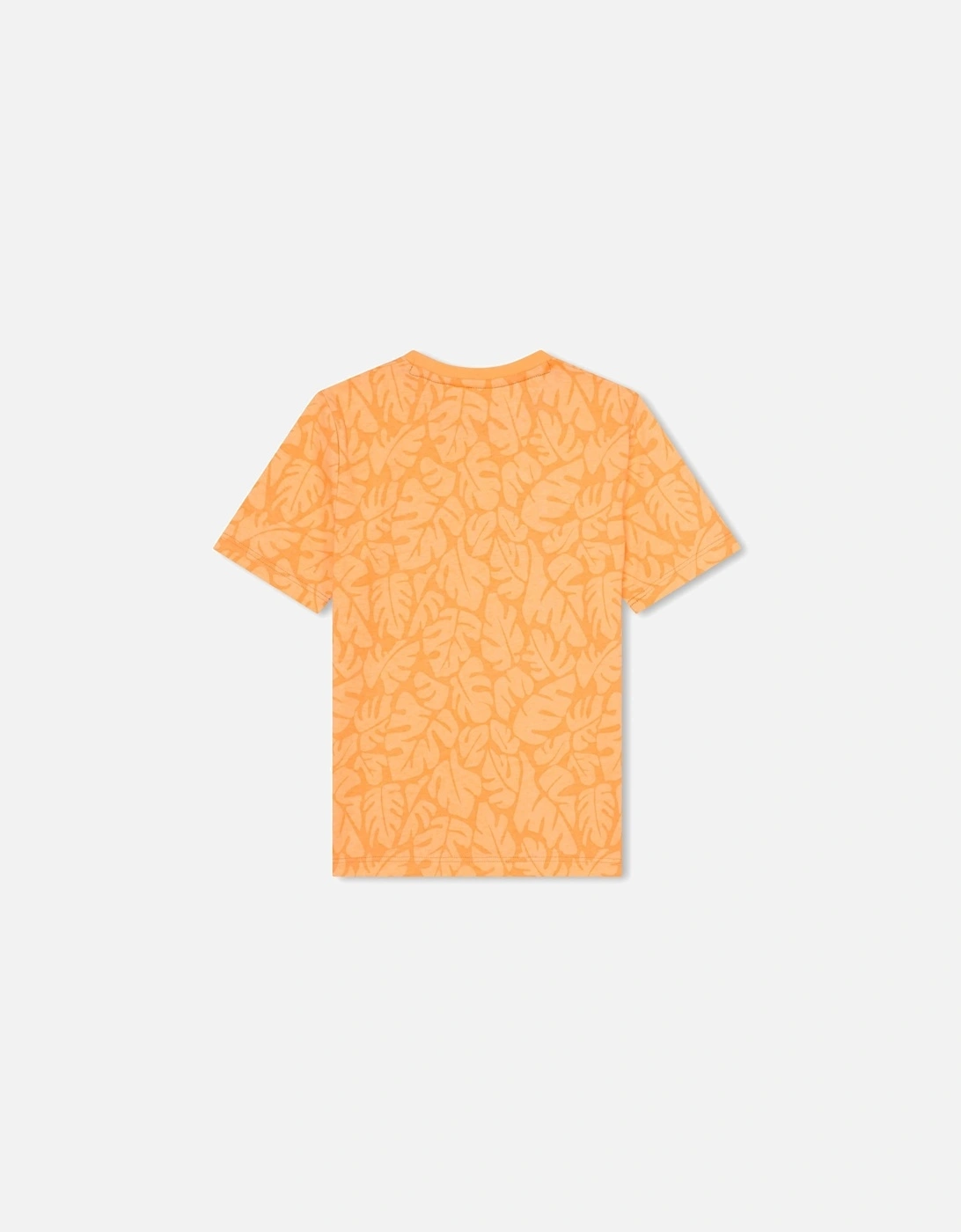 Boys Orange Leaf Print Short Sleeve T-Shirt