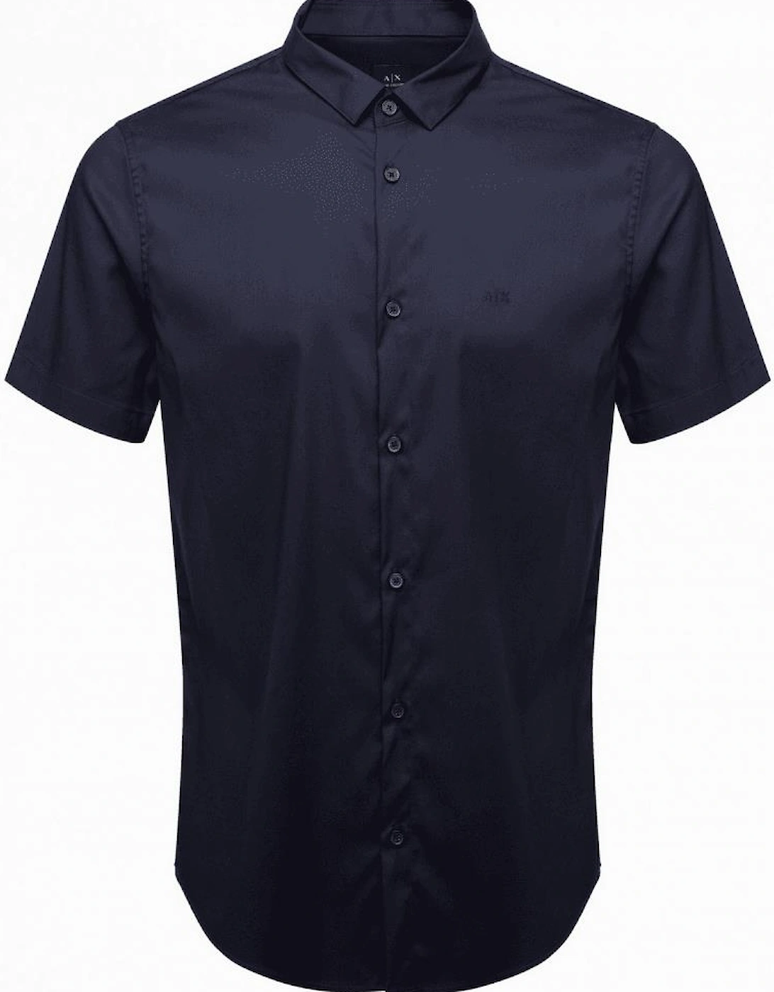 Lyocell Bi-Stretch Short Sleeve Navy Shirt, 3 of 2