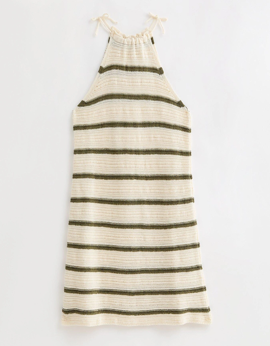 Girls Stone Stripe Crochet Halter Neck Mini Dress, 2 of 1