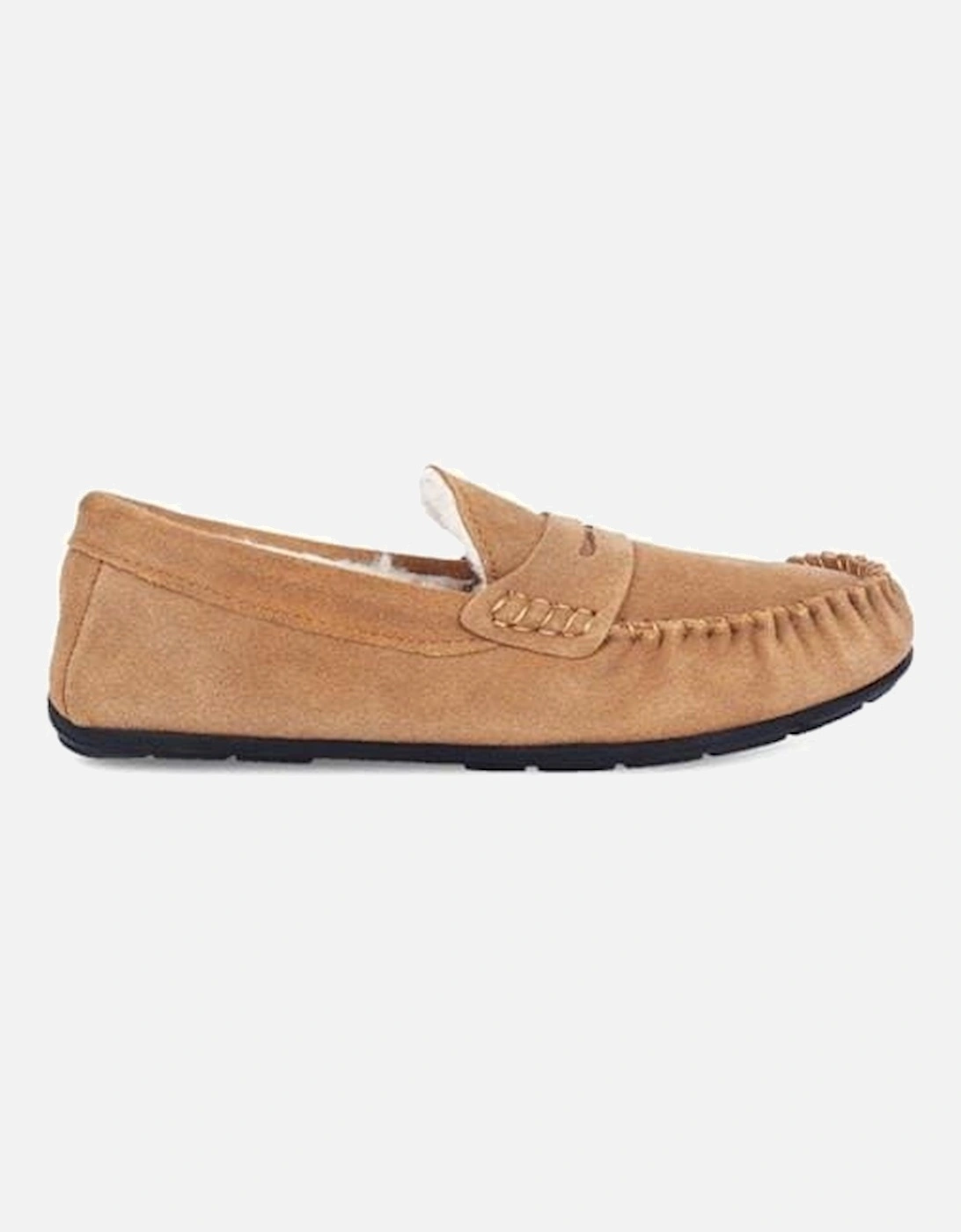 Mens Suede Moc Slippers, 2 of 1