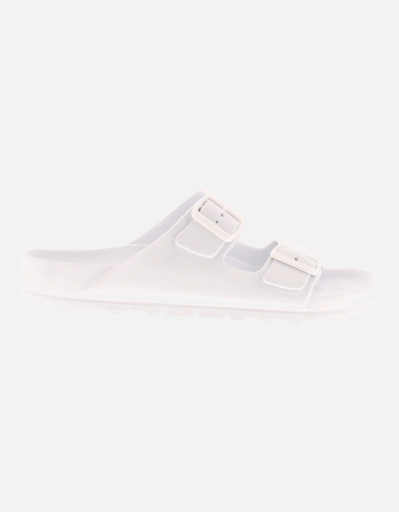 Womens Sandals Flat Lorna Slip On white UK Size
